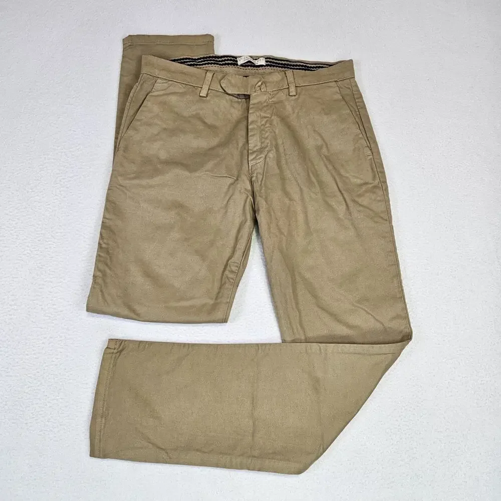 Luca Faloni Cortina Chino Men 30 IT46 Pant Made in Italy Trouser 30x29 Camel Tan